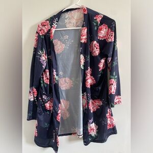 Gulang Floral Open-Front Cardigan
